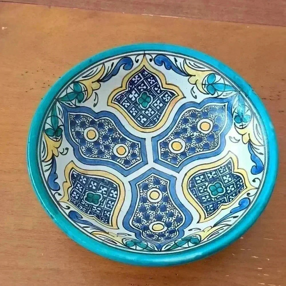  BOWL MOORISH HAND MADE ART DECORATIVE COLLECTIBLE VINTAGE - Picture 2 of 7